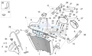 RSV4 1000 APRC Factory ABS (AU, CA, EU, J, RU, USA) drawing Cooling system