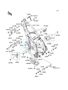 KX250F KX250-N2 EU drawing Frame Fittings