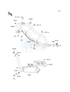 KSV 700 B [KFX 700] (B6F-B9F) B8F drawing MUFFLER-- S- -