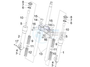 Beverly 125 Sport e3 drawing Fork components (Kayaba)