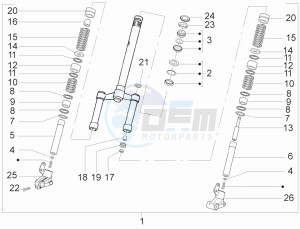 NRG 50 power DT serie speciale drawing Fork steering tube - Steering bearing unit