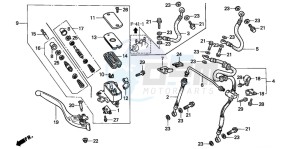 ST1100 drawing FR. BRAKE MASTER CYLINDER (ST1100A)