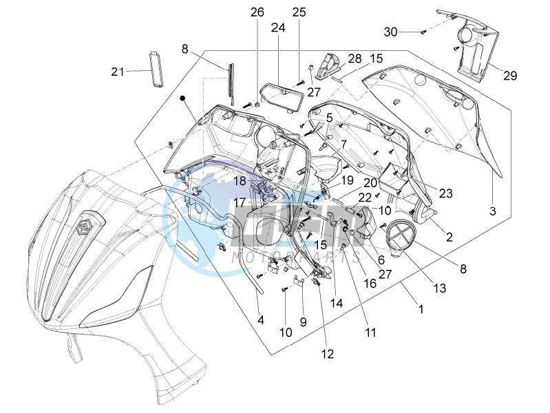 Front glove-box - Knee-guard panel