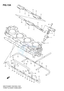 GSX-R1000 (E3-E28) drawing THROTTLE BODY HOSE JOINT (GSX-R1000K2)