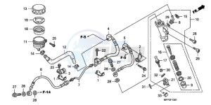 CB1300A9 BR / ABS CO MME - (BR / ABS CO MME) drawing RR. BRAKE MASTER CYLINDER (CB1300A/CB1300SA)