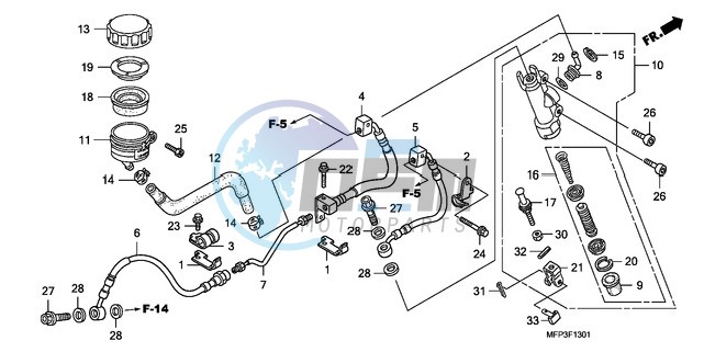 RR. BRAKE MASTER CYLINDER (CB1300A/CB1300SA)