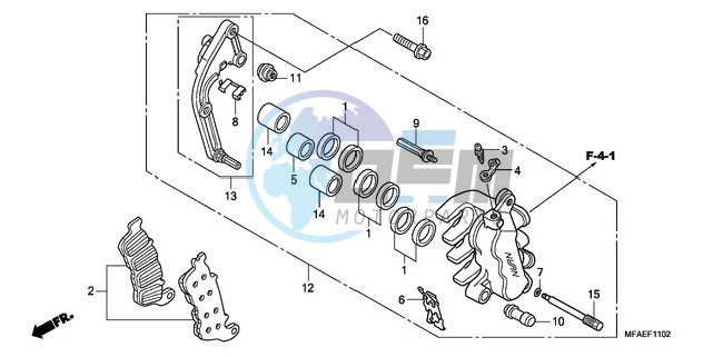 L. FRONT BRAKE CALIPER (CBF1000A/T/S)