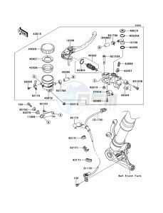 Z1000SX ABS ZX1000HDF FR GB XX (EU ME A(FRICA) drawing Front Master Cylinder