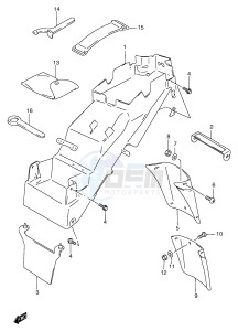 GSF1200 (E2) Bandit drawing REAR FENDER (GSF1200T ST V SV W SW X SX Y SY)