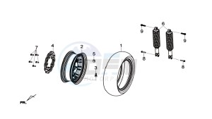 JOYMAX 125 drawing REAR WHEEL / REAR SUSPENSION