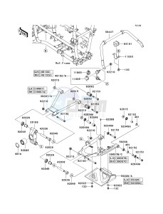 KVF 750 D [BRUTE FORCE 750 4X4I] (D8F-D9F) D8F drawing REAR SUSPENSION