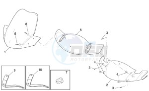 Leonardo 250-300 (eng. Minarelli) drawing Front body - Front fairing