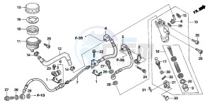 CB1300 CB1300SUPER FOUR drawing RR. BRAKE MASTER CYLINDER (CB1300A/SA)