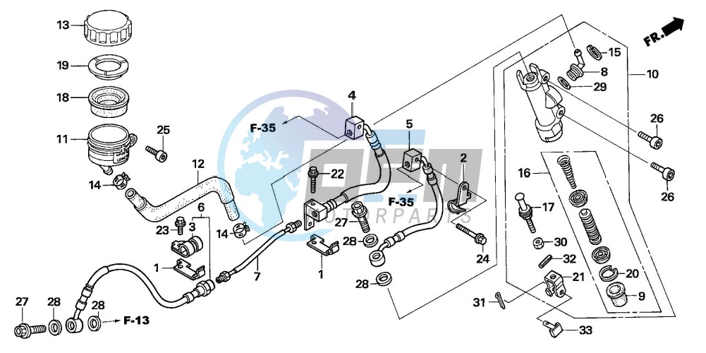 RR. BRAKE MASTER CYLINDER (CB1300A/SA)