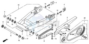 CB1300A CB1300SUPER FOUR drawing SWINGARM/CHAIN CASE