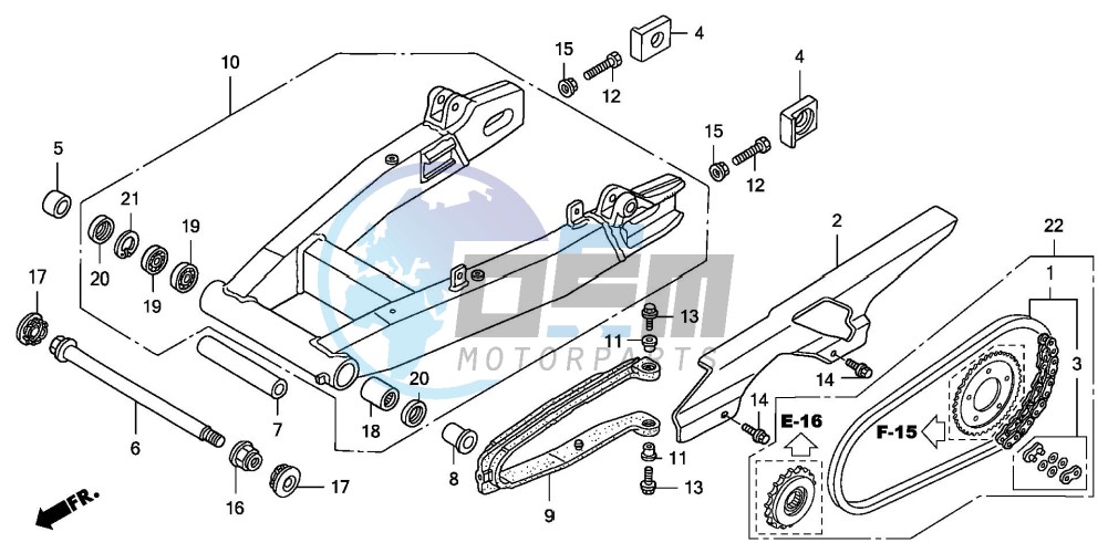 SWINGARM/CHAIN CASE