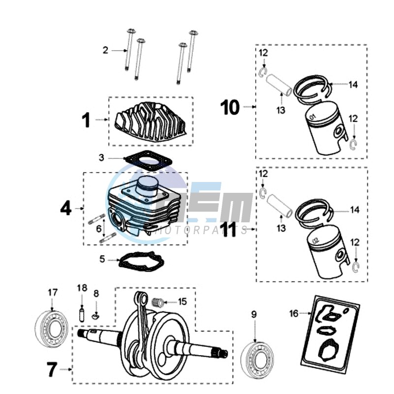 CRANKSHAFT AND CYLINDER