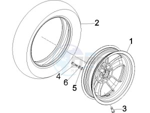 GTS 125 4T E3 drawing Front wheel