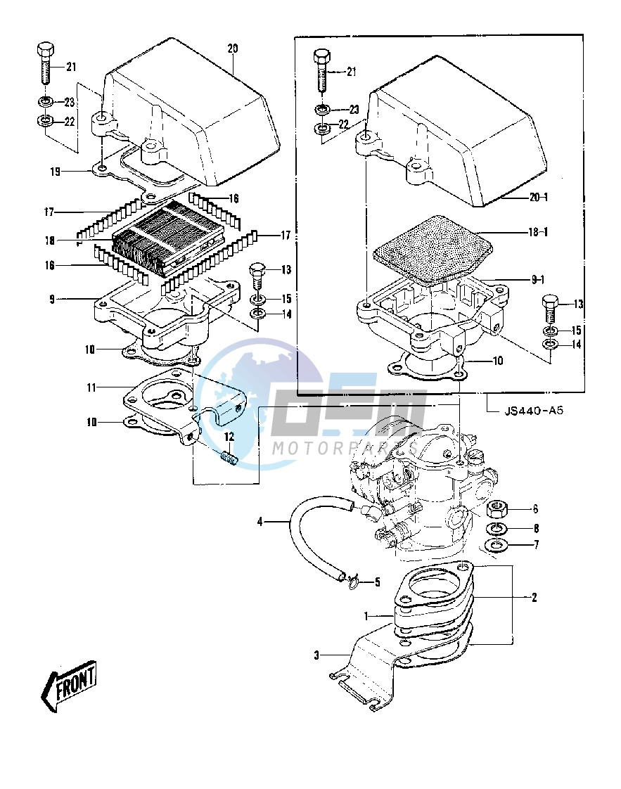 CARBURETOR BRACKETS_FLAME ARRESTER -- 79-81 A3_A4A_A5- -