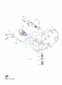 YFM90R (BD3J) drawing SHIFT CAM & FORK