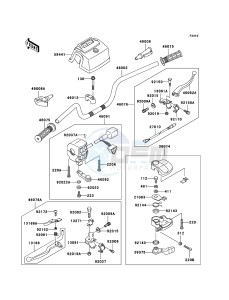 KLF250 KLF250A7F EU GB drawing Handlebar