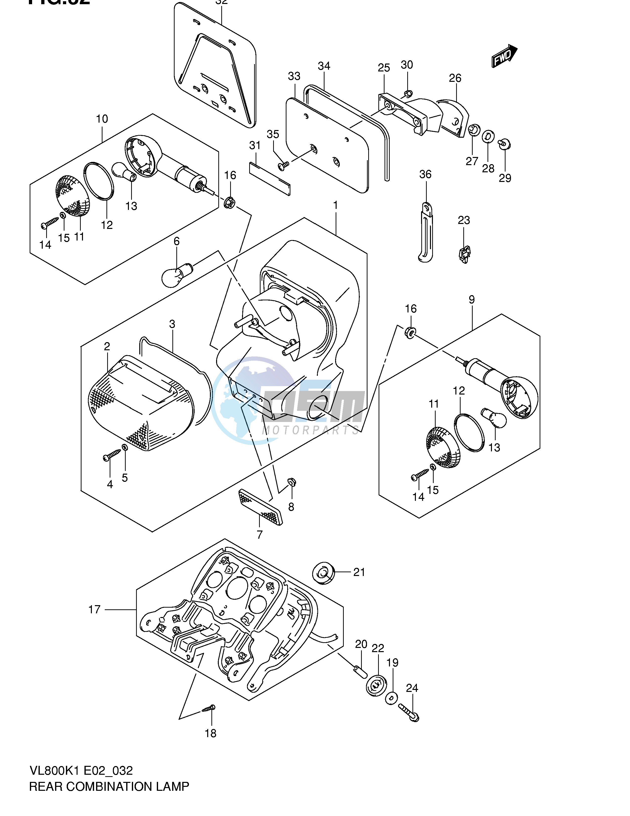 REAR COMBINATION LAMP (MODEL K1 K2 K3)