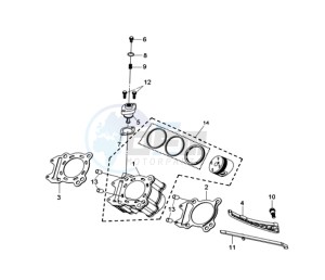 QUAD LANDER 300S drawing CYLINDER MET PISTON / CYLINDER GASKETS TOP AND BOTTOM