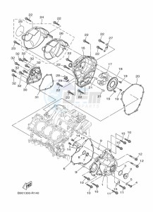 XSR900 MTM850 (BAE6) drawing CRANKCASE COVER 1