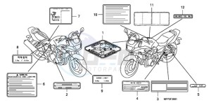 CB1300SA9 Europe Direct - (ED / ABS BCT MME TWO) drawing CAUTION LABEL (CB1300S/CB 1300SA)