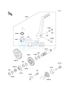 KX 125 M (M2) drawing KICKSTARTER MECHANISM