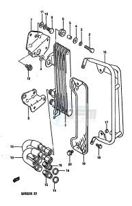 DR600R (E2) drawing OIL COOLER