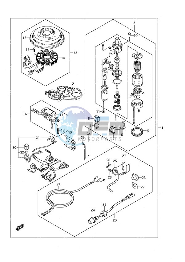 Starting Motor w/Manual Starter