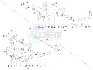 Beverly 125 RST 4T 4V ie E3 drawing Silencer