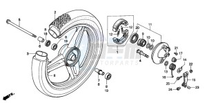 SH75D drawing FRONT WHEEL (SH75DP/DS)