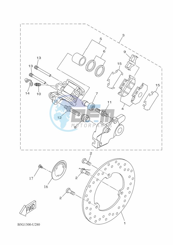 REAR BRAKE CALIPER