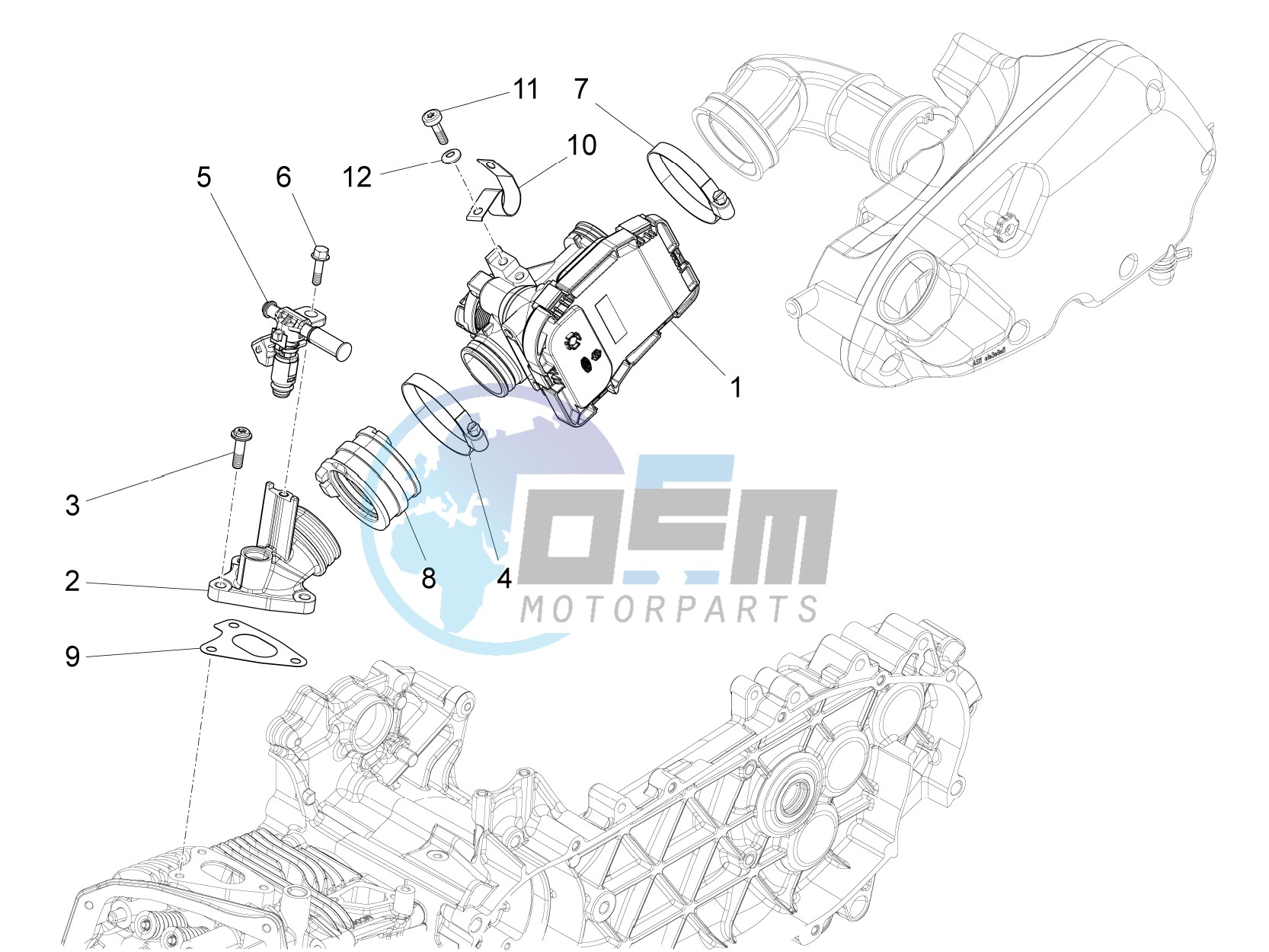 Throttle body - Injector - Union pipe