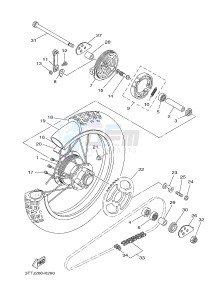 DT125 (3TTN) drawing REAR WHEEL