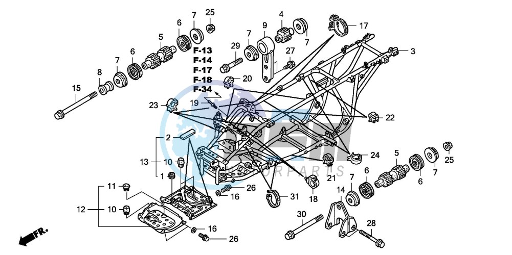 FRAME BODY (TRX500FA1/2/3/4)