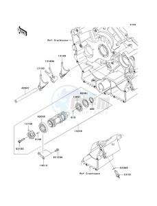 VN 900 B [VULCAN 900 CLASSIC] (6F-9F) B9F drawing GEAR CHANGE DRUM_SHIFT FORK-- S- -