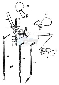 GSX750F (K-T) drawing HANDLEBAR (MODEL T)