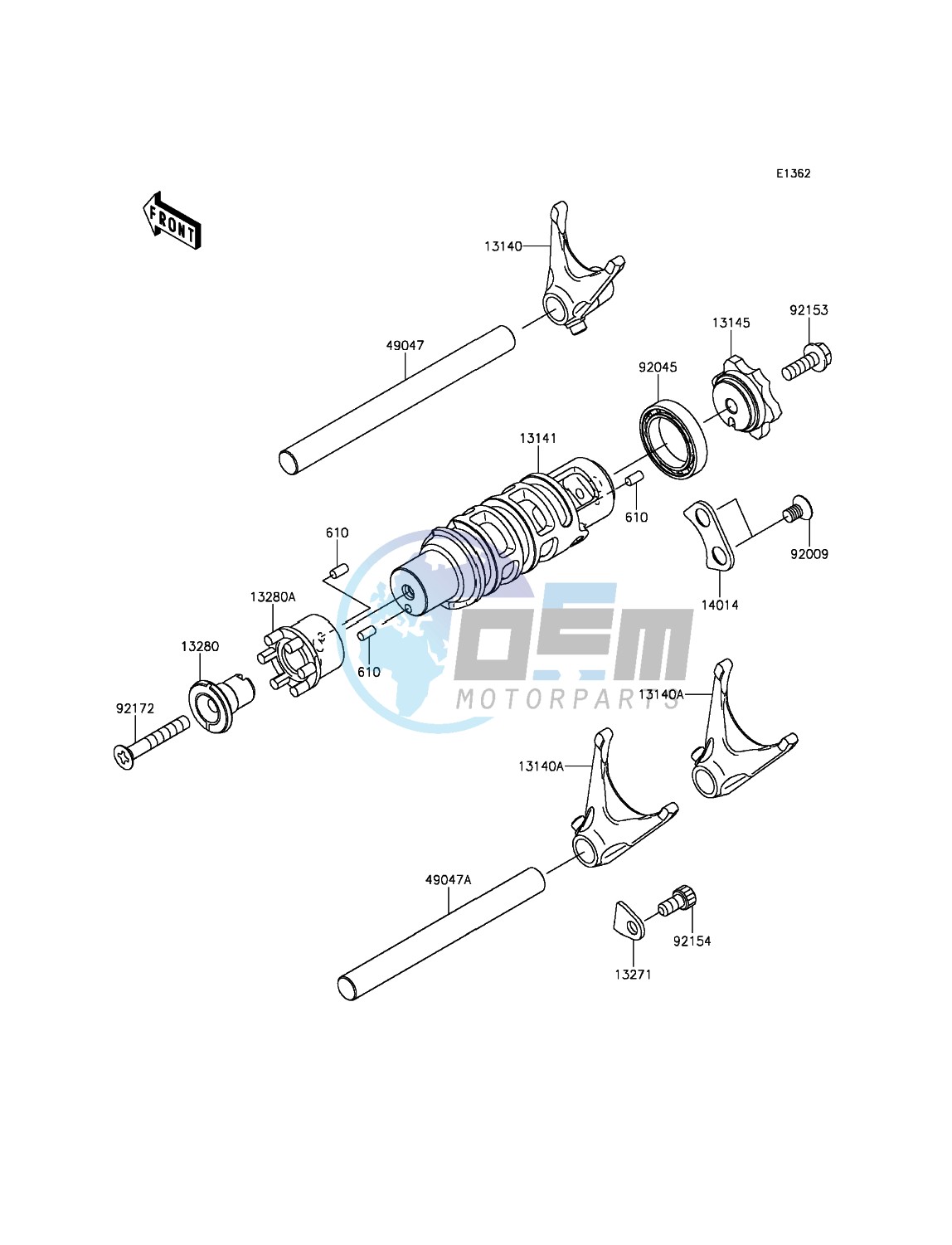 Gear Change Drum/Shift Fork(s)