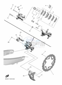 YZ450F (B2W2) drawing REAR BRAKE CALIPER