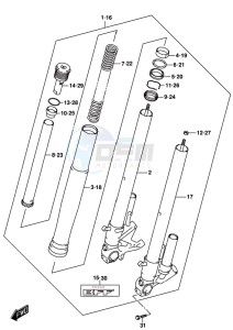 GSX-R1000 ARZ drawing FRONT FORK DAMPER (GSX-R1000RZL8 E21)