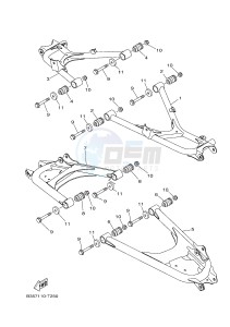 YXE700 YXE70WPAJ WOLVERINE R (B3D2) drawing REAR ARM