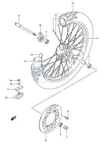 DR350 (E3) drawing FRONT WHEEL