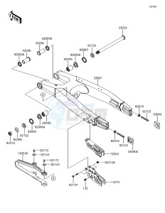 KLX450R KLX450AJF EU drawing Swingarm