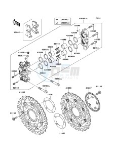 ZZR1400_ABS ZX1400D9F FR GB XX (EU ME A(FRICA) drawing Front Brake