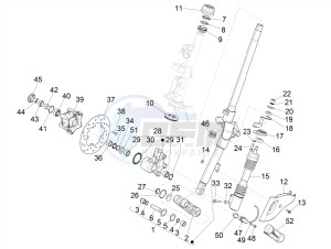 PRIMAVERA 50 4T 3V E4 30 MPH NOABS 30 Mph (NAFTA) drawing Fork/steering tube - Steering bearing unit