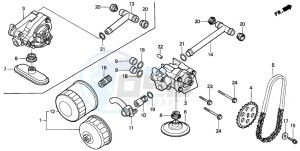 XL600V TRANSALP drawing OIL FILTER/OIL PUMP