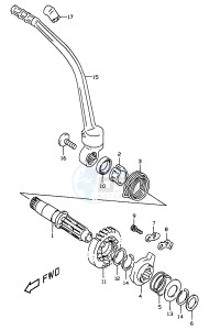 DR350 (V-W-X) drawing KICK STARTER